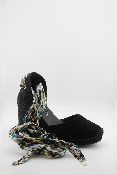 Gaimo Espadrille Wedge Sandal with Scarf Tie